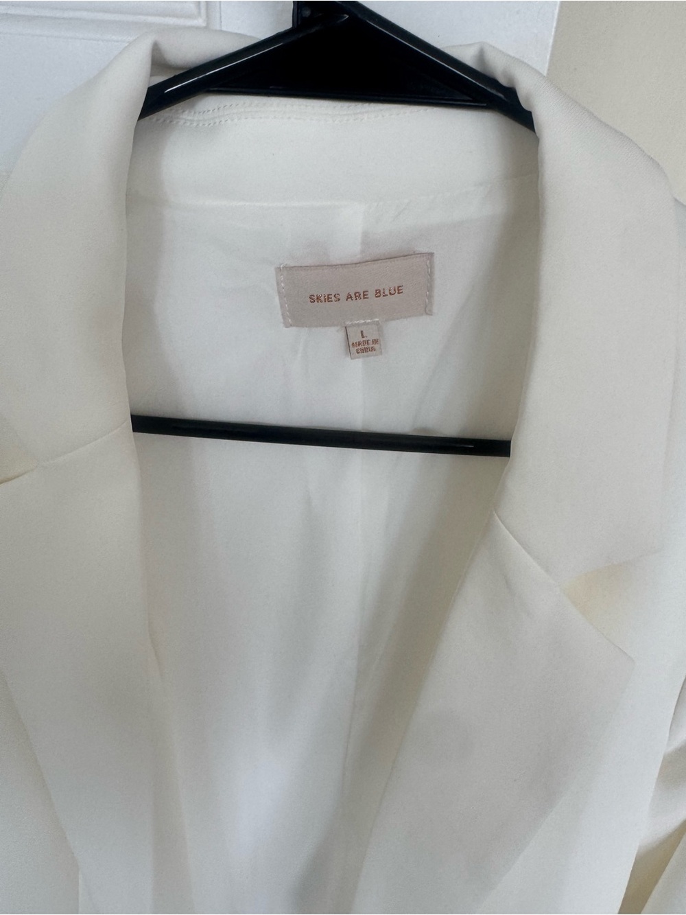 Skies Are Blue Women's Cream Single-Button Blazer - Picture 2 of 4